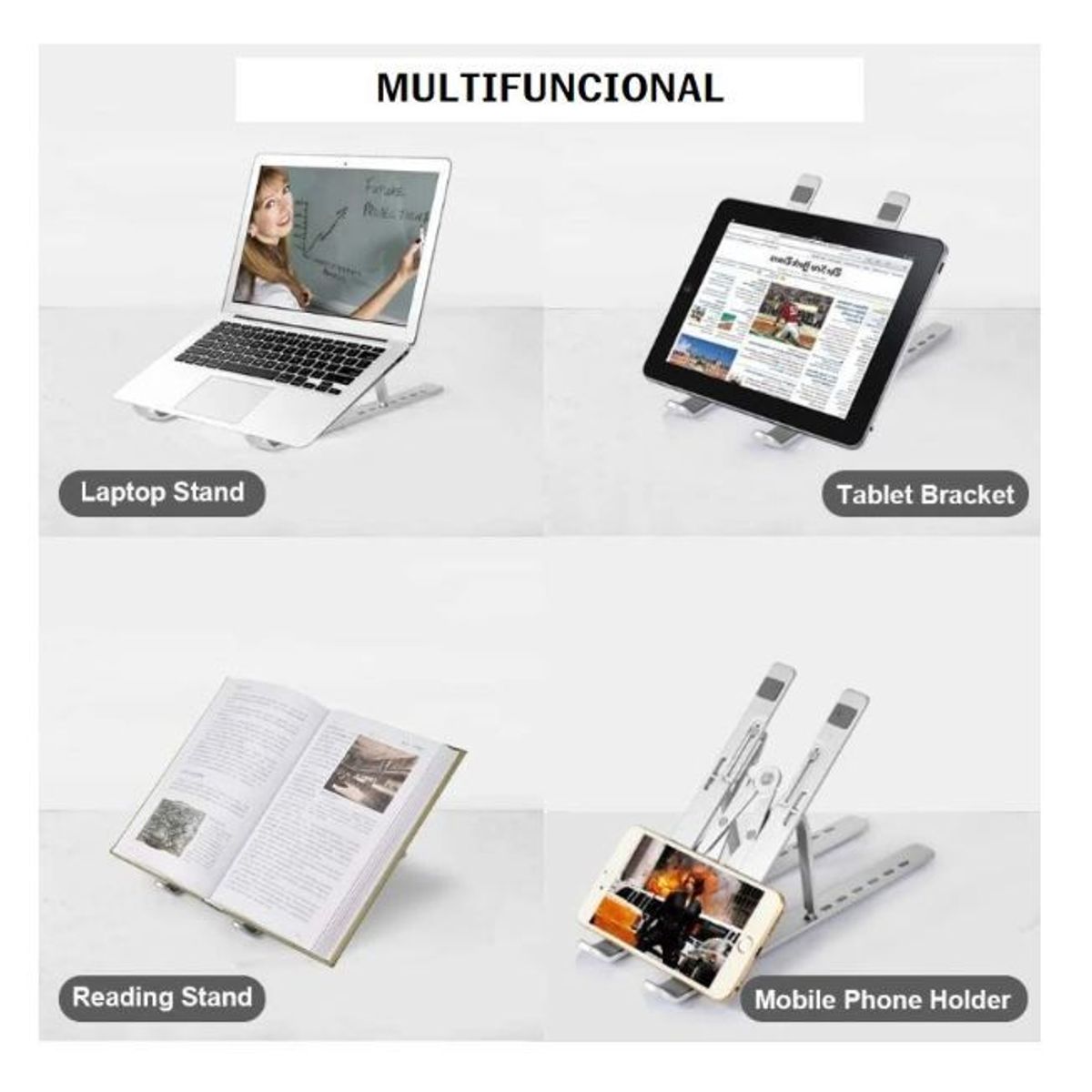 GENERICO - Soporte de Aluminio rack plegable para laptop portátil - tablet