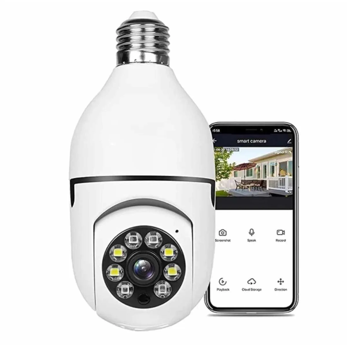 GENERICO - Camara de Seguridad tipo Foco con WIFI de 360° Videocamara