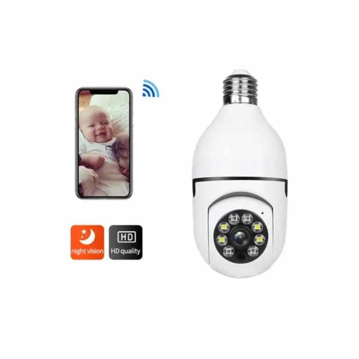 GENERICO - Foco Camara de Seguridad de 360° con Wifi Full HD