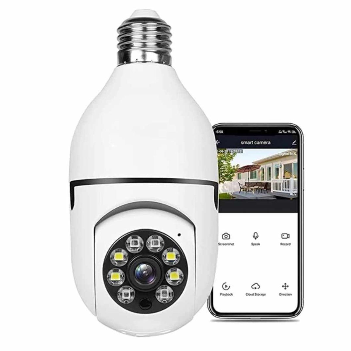 GENERICO - Foco Camara de Seguridad de 360° con Wifi Full HD