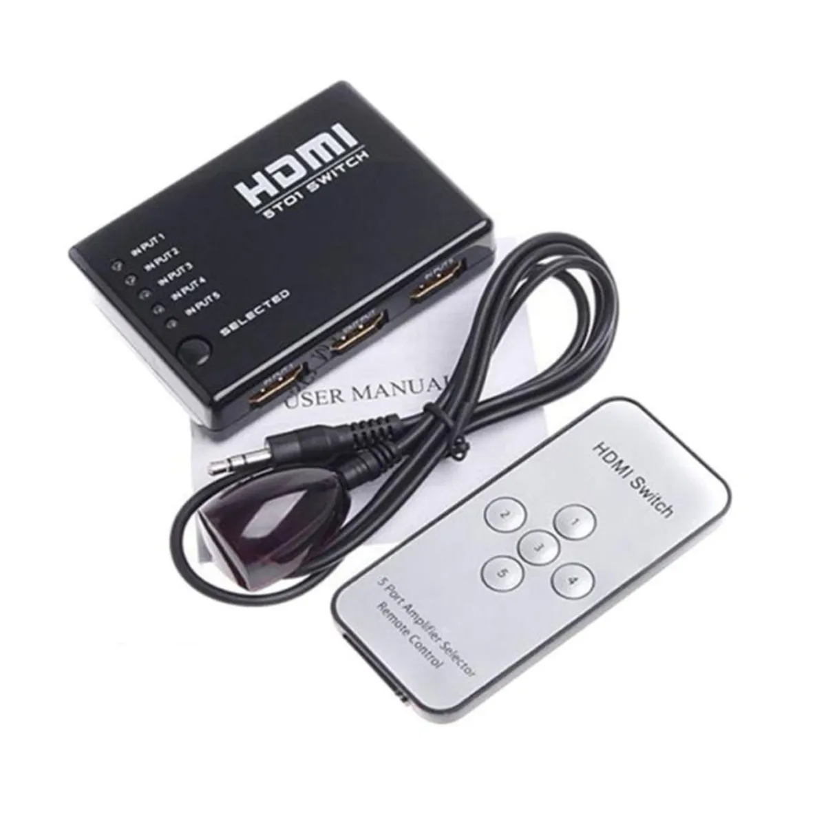 GENERICO - Switch splitter hdmi 5 en 1 hub para hd 3dtv bluray ps4 deco pc