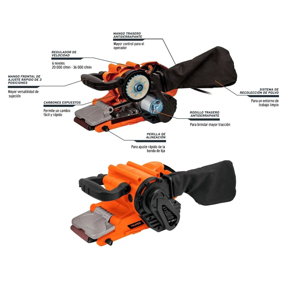 Truper - LIJADORA DE BANDA PROFESIONAL 1010 W  TRUPER