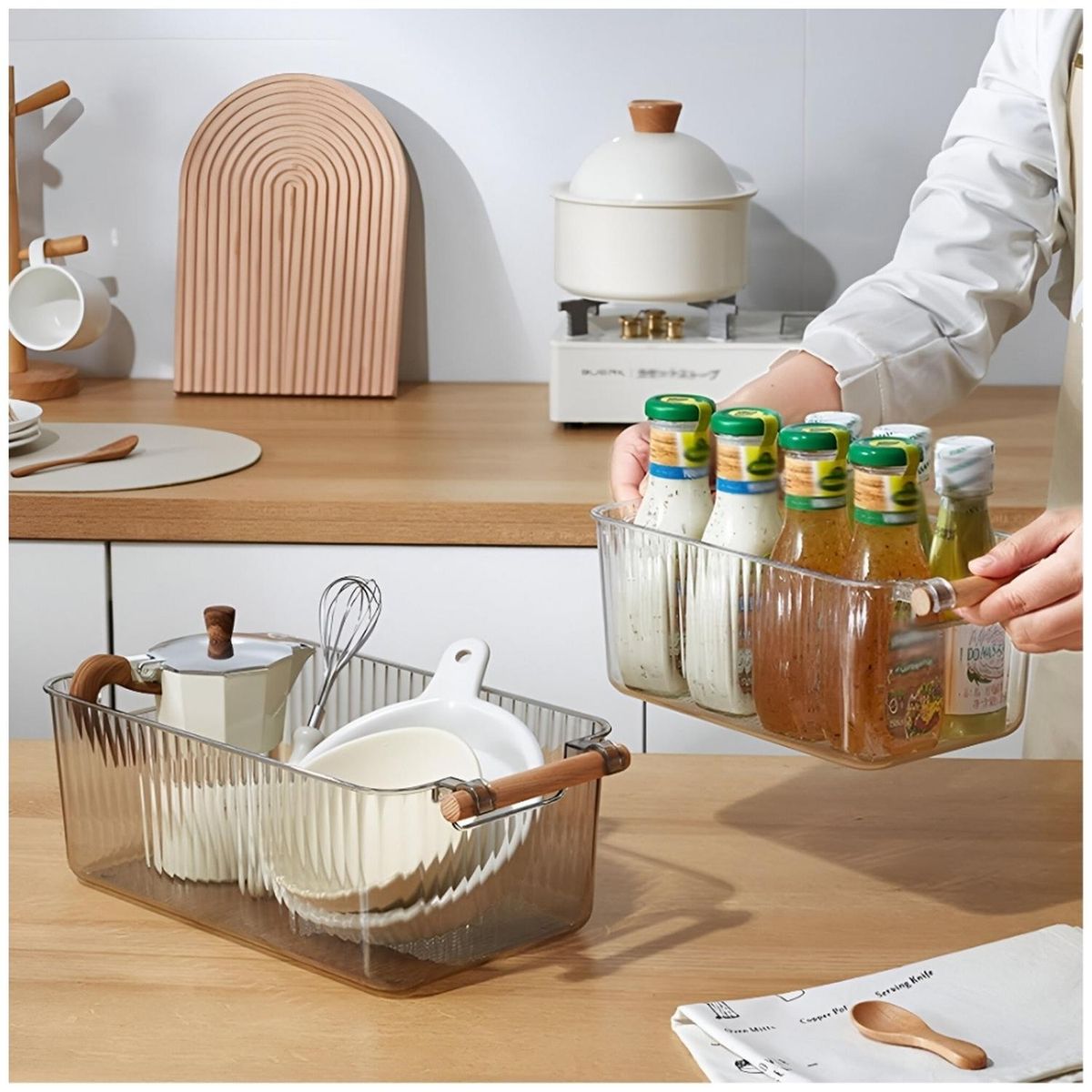 MINARI - Cesta Organizador Multiuso de Cocina Baño Tocador Escritorio C809