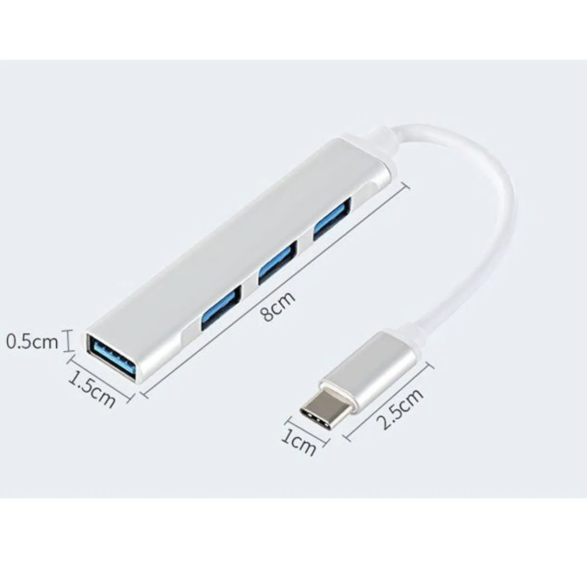 GENERICO - Adaptador Hub USB tipo C 4 en 1 Puertos PC, Laptop, Android.
