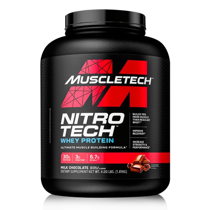 MUSCLETECH - NITROTECH WHEY PROTEIN MILK CHOCOLATE 4LB 181KG