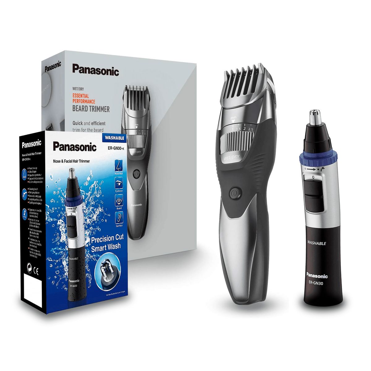PANASONIC - Combo Panasonic Recortadora de Barba y Recortadora de Nariz y Orejas