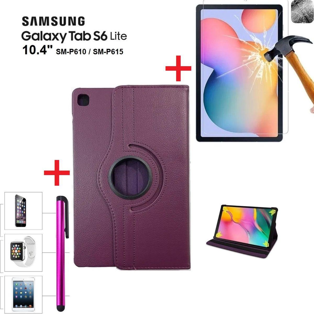 GENERICO - Funda de Cuero con Mica con Lapiz para Samsung Tab S6 Lite 104 SM-P610