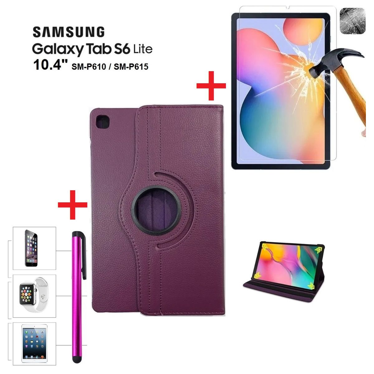 GENERICO - Funda de Cuero con Mica con Lapiz para Samsung Tab S6 Lite 104 SM-P610