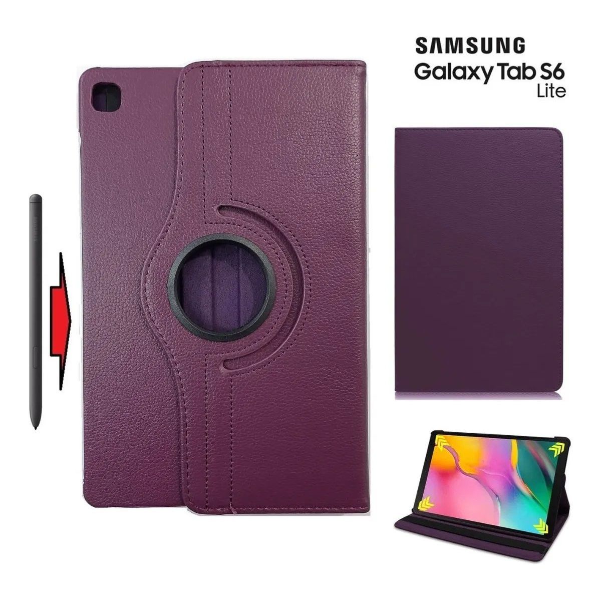 GENERICO - Funda Case de Cuero Giro 360° para Samsung Tab S6 Lite 104 SM-P610