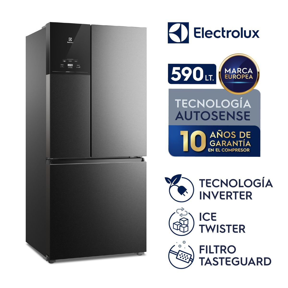 ELECTROLUX - Refrigeradora Electrolux Multidoor No Frost 590L Black IM8B