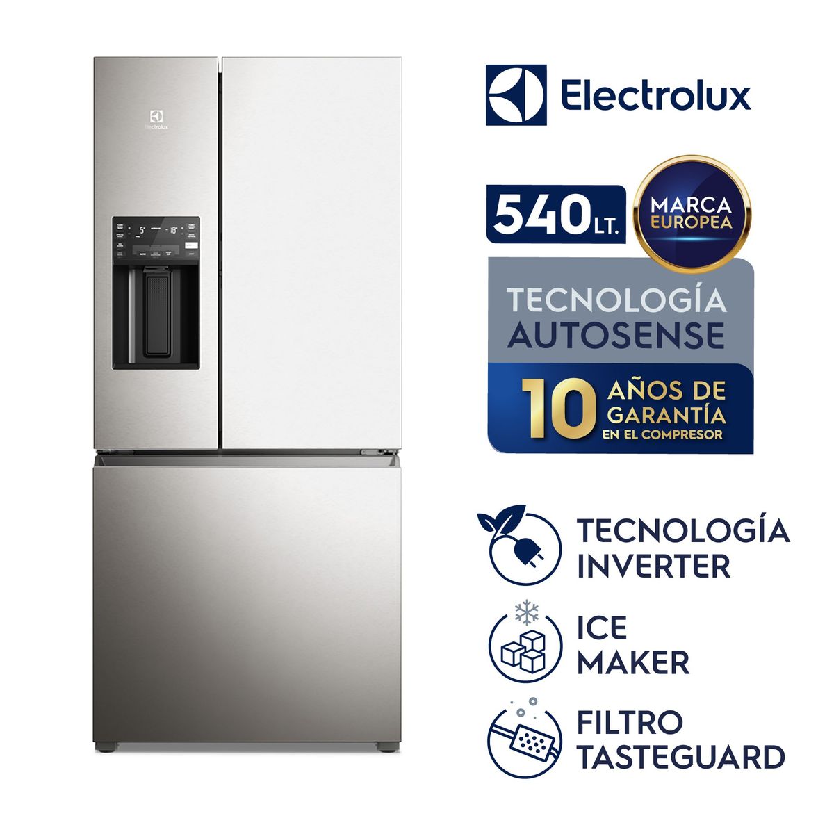 ELECTROLUX - Refrigeradora Electrolux Multidoor 3 Puertas Efficient 590L Inox IM8IS