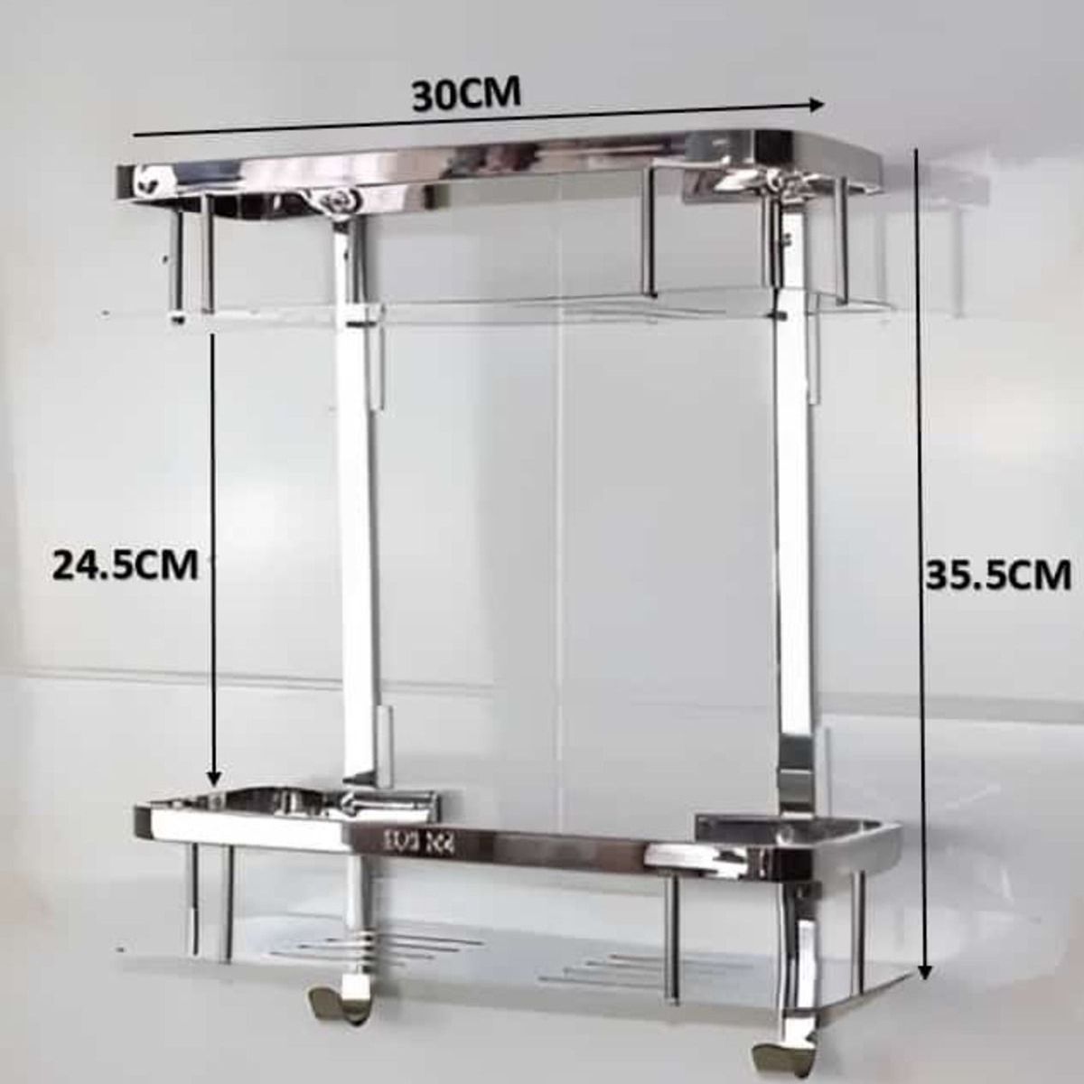 GREEN HOUSE - REPISA DOBLE ORGANIZADOR DUCHA -COCINA BRILLANTE