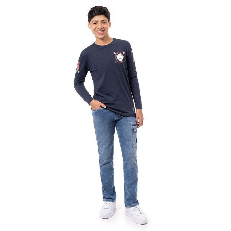 PIONIER - Pantalon Cargo Denim Stretch Niño Ibrain