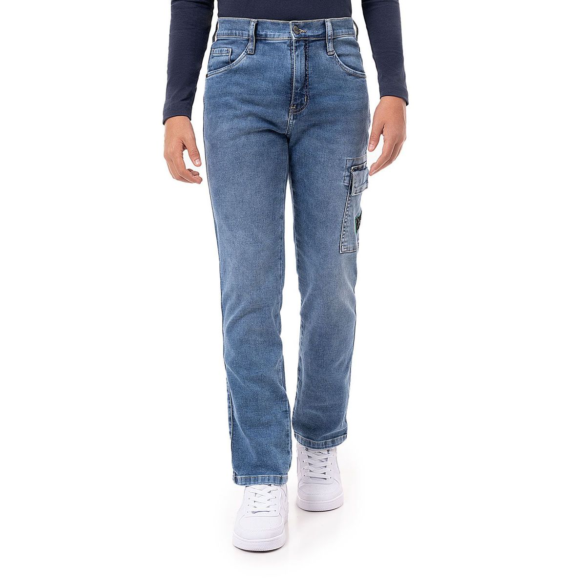 PIONIER - Pantalon Cargo Denim Stretch Niño Ibrain