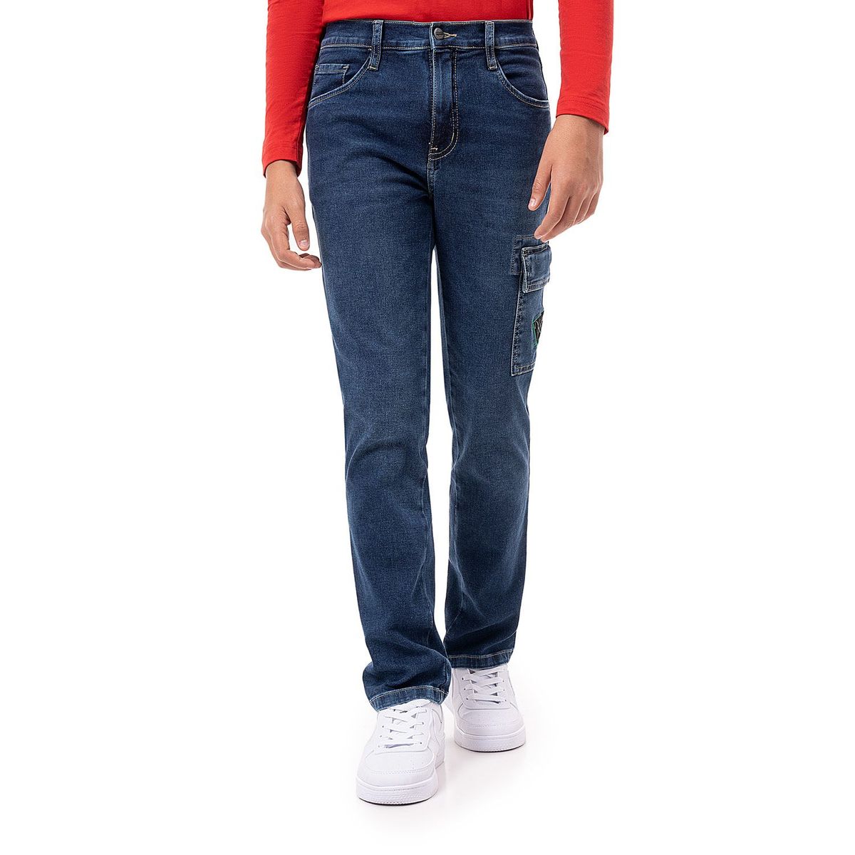 PIONIER - Pantalon Cargo Denim Stretch Niño Ibrain