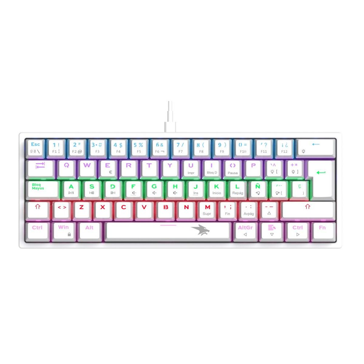 VIFROZT - Teclado Mecánico Gamer Vifrozt Berserker Blanco Outemu Rojo