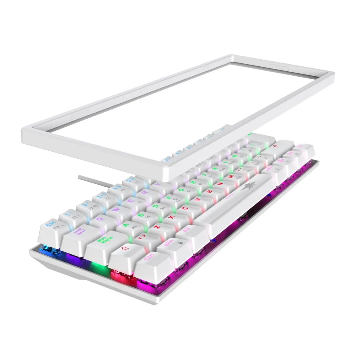 VIFROZT - Teclado Mecánico Gamer Vifrozt Berserker Blanco Outemu Rojo