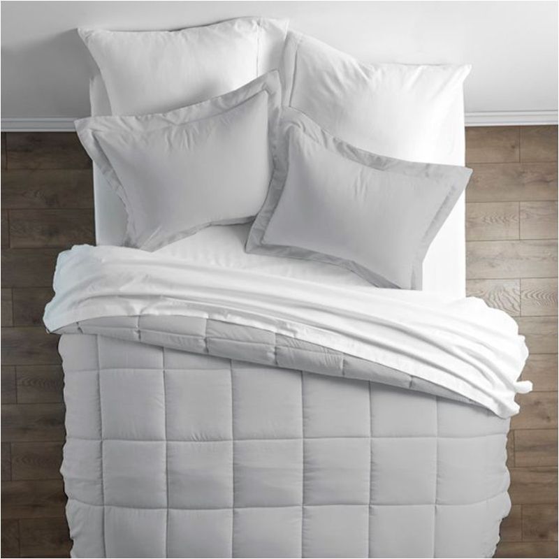 GENERICO - Plumón 1 Plaza Algodón Perú Pima con funda de almohada Gris claro