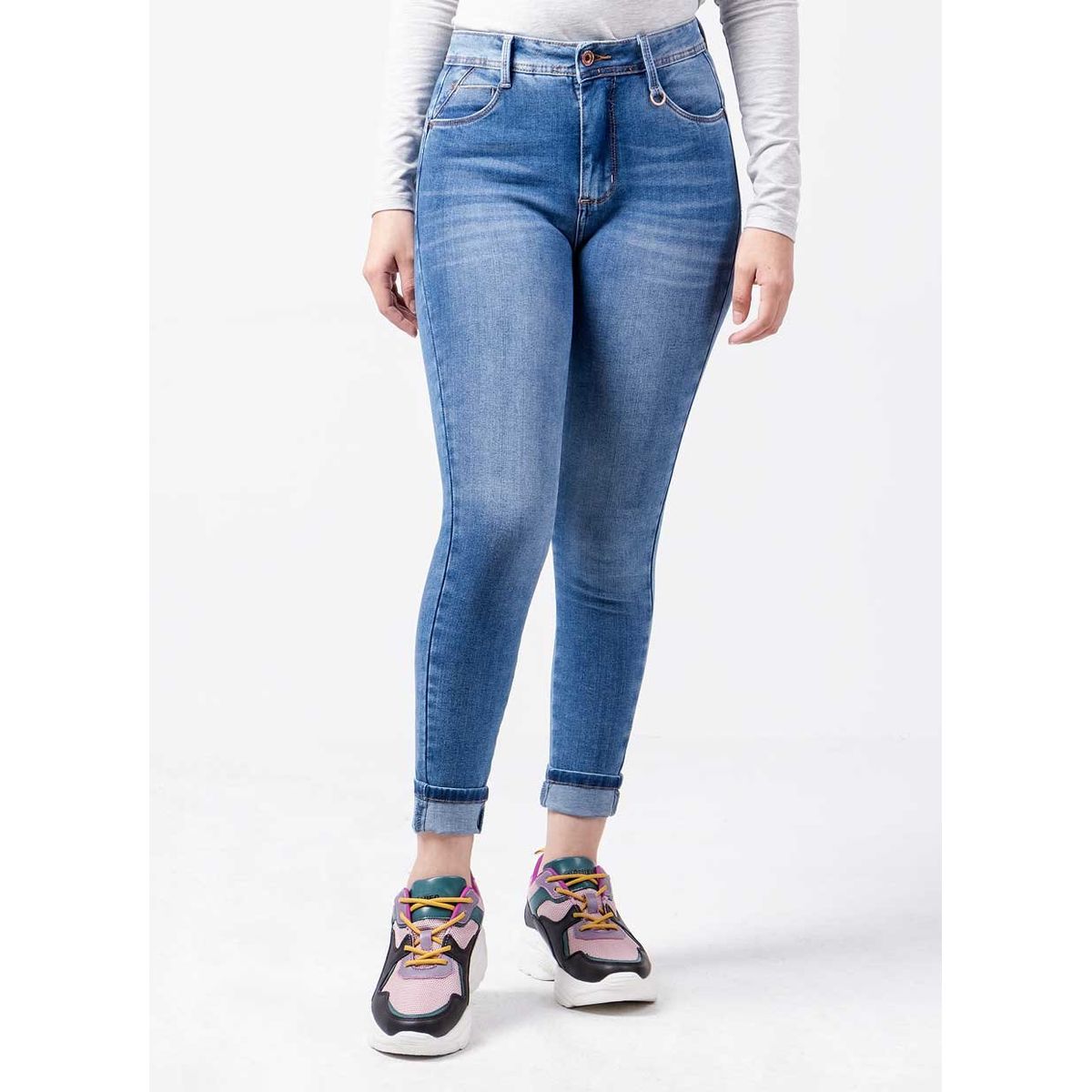 SQUEEZE - Pantalon Moda Denim Stretch Rebekha Mujer