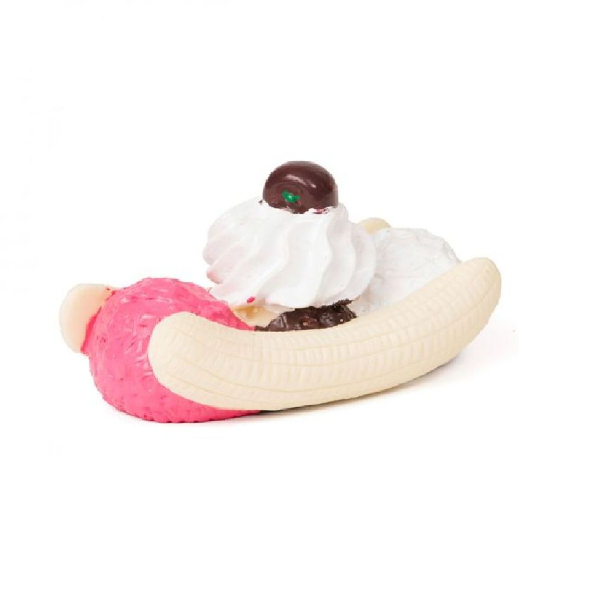 GENERICO - Juguete de goma banana split con sonido para perros