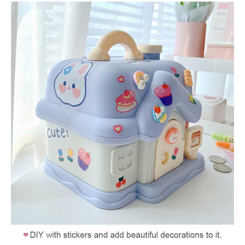 GENERICO - ALCANCIA KWAI MODELO CASITA CON STICKER EN 2D Y 3D