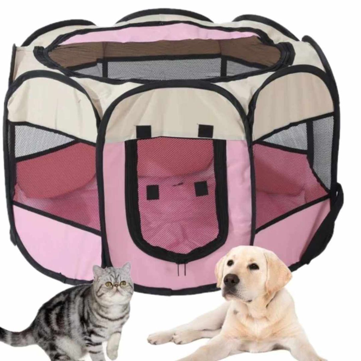 GENERICO - Corral Plegable Jaula Portatil Mascotas Perro Gato -Talla M