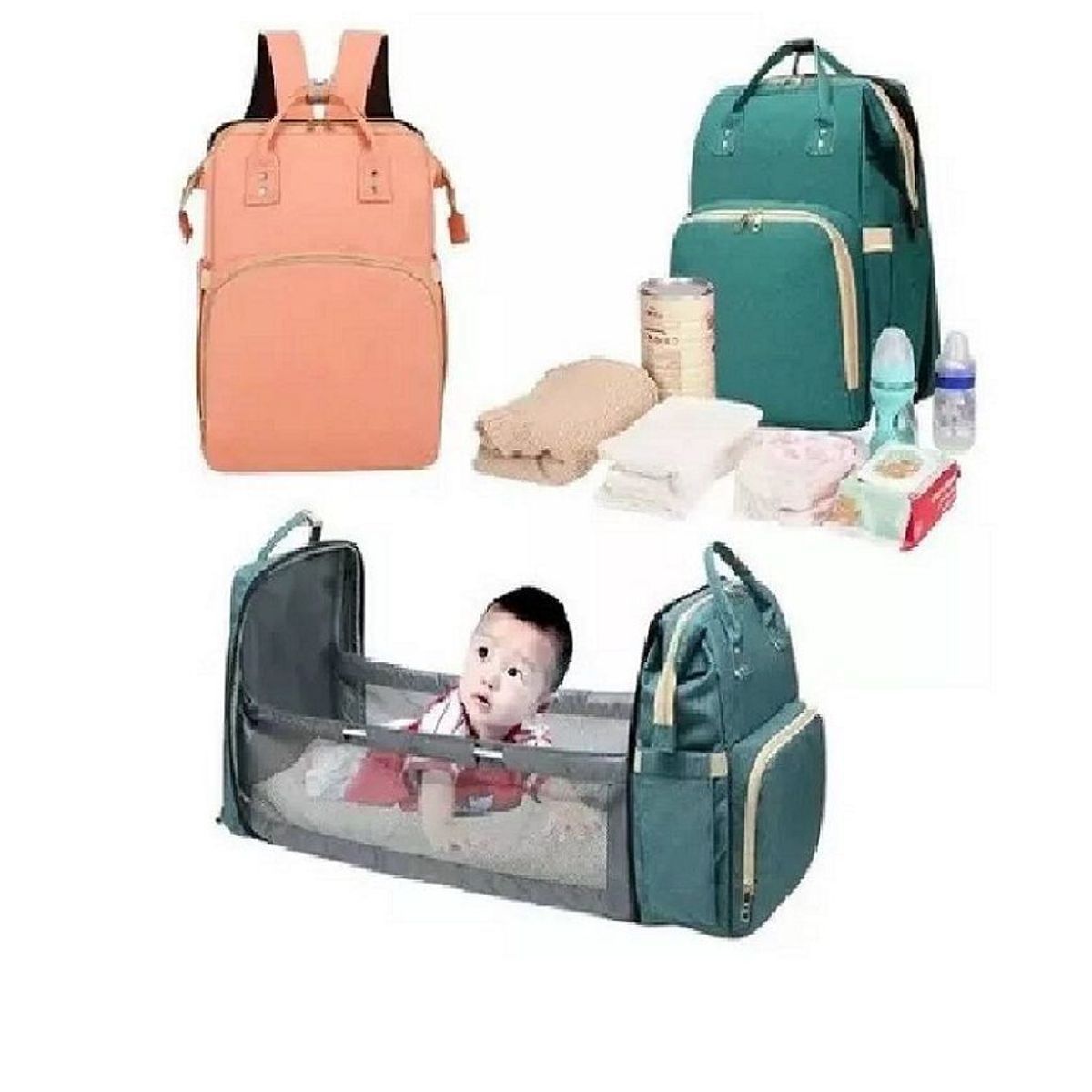 GENERICO - Pañalera Mochila con Cambiador Convertible 3 en 1 Termica