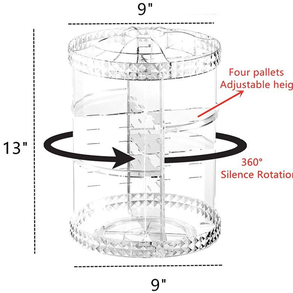GENERICO - Organizador Acrílico para Cosméticos Giratorio