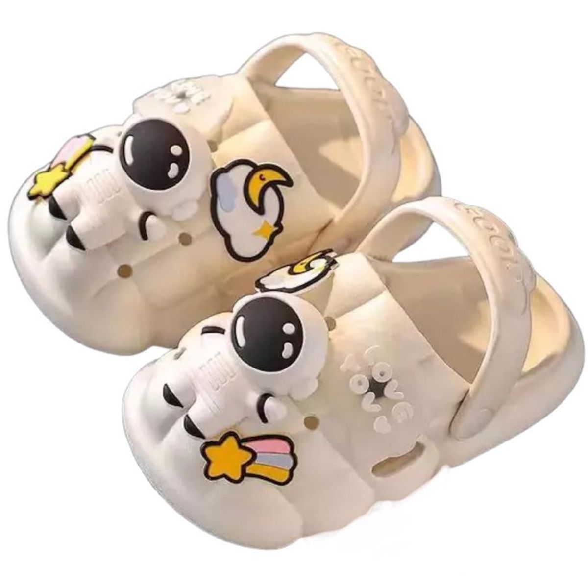 GENERICO - Sandalias tipo Crocs Astronauta Niño Niña Unisex Tallas Blanco
