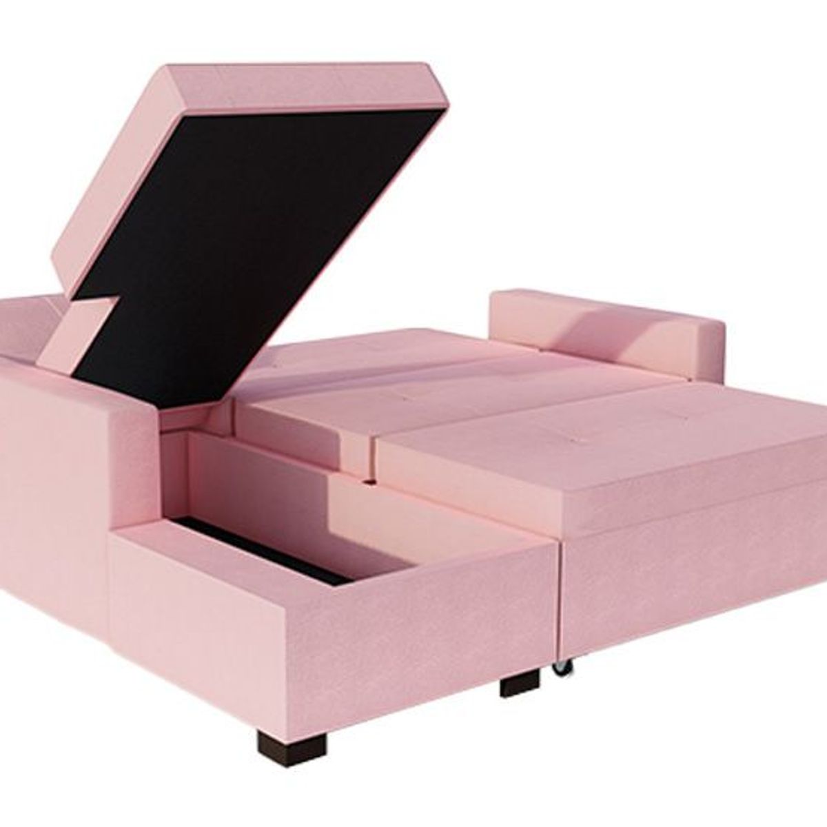 BARAKA HOME - Sofá Cama Multifuncional Debar Izquierdo 3 Cuerpos - Rosa