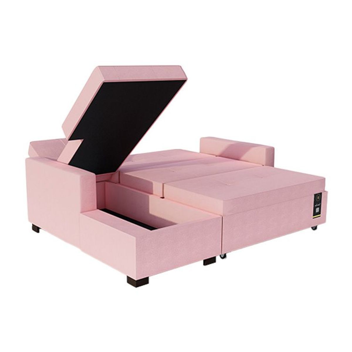 BARAKA HOME - Sofá Cama Multifuncional Debar Izquierdo 3 Cuerpos - Rosa
