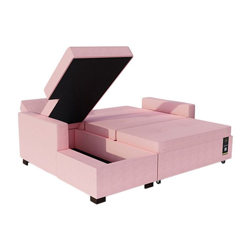 BARAKA HOME - Sofá Cama Multifuncional Debar Izquierdo 3 Cuerpos - Rosa