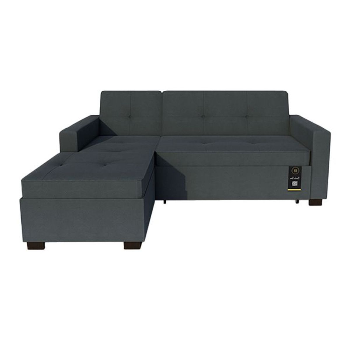 BARAKA HOME - Sofá Cama Multifuncional Debar Izquierdo 3 Cuerpos - Gris Oscuro