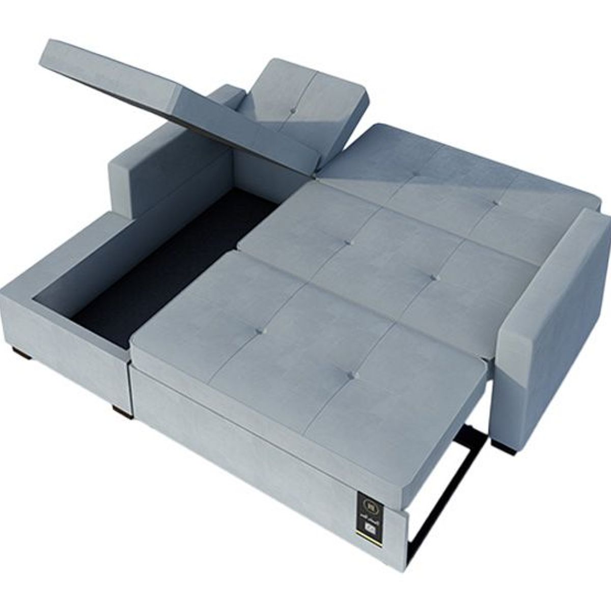 BARAKA HOME - Sofá Cama Multifuncional Debar Izquierdo 3 Cuerpos - Gris Claro