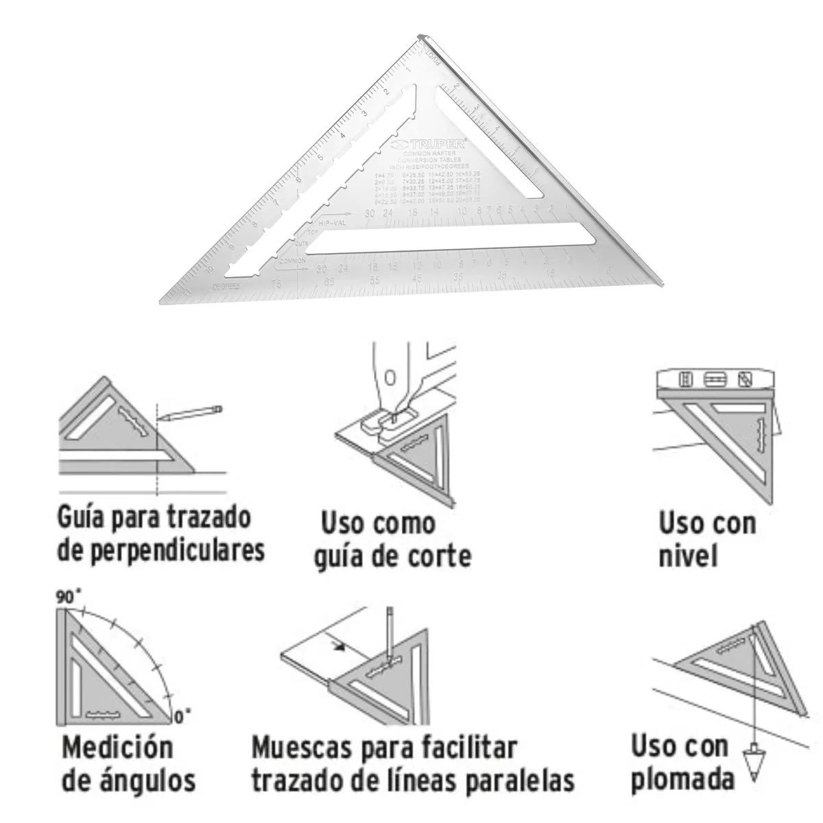 TRUPER - Escuadra aluminio para drywall muros 12 pulgadas Truper
