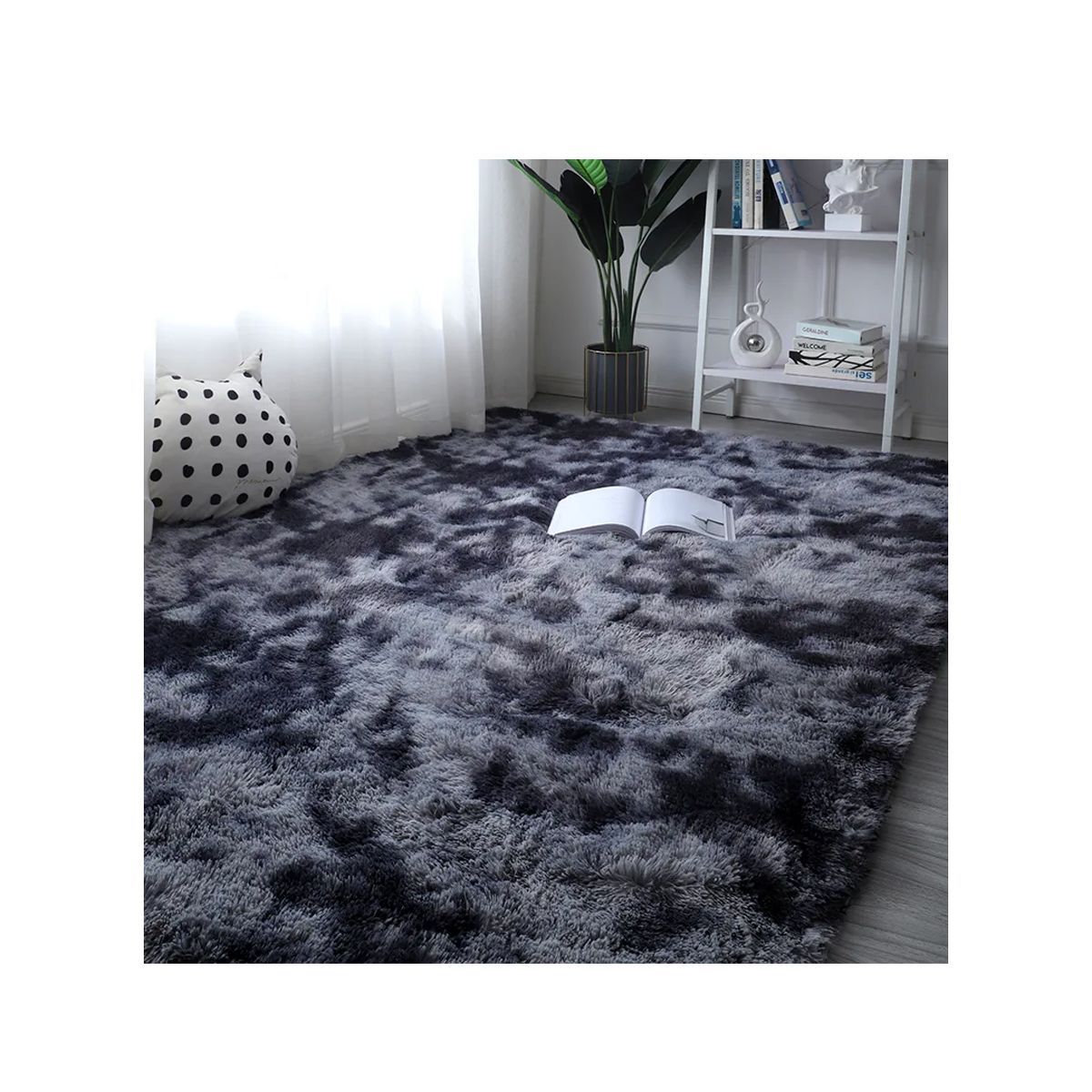 GRETAIL - Alfombra De Felpa Piso Decorativo 200cm x 140cm Negra