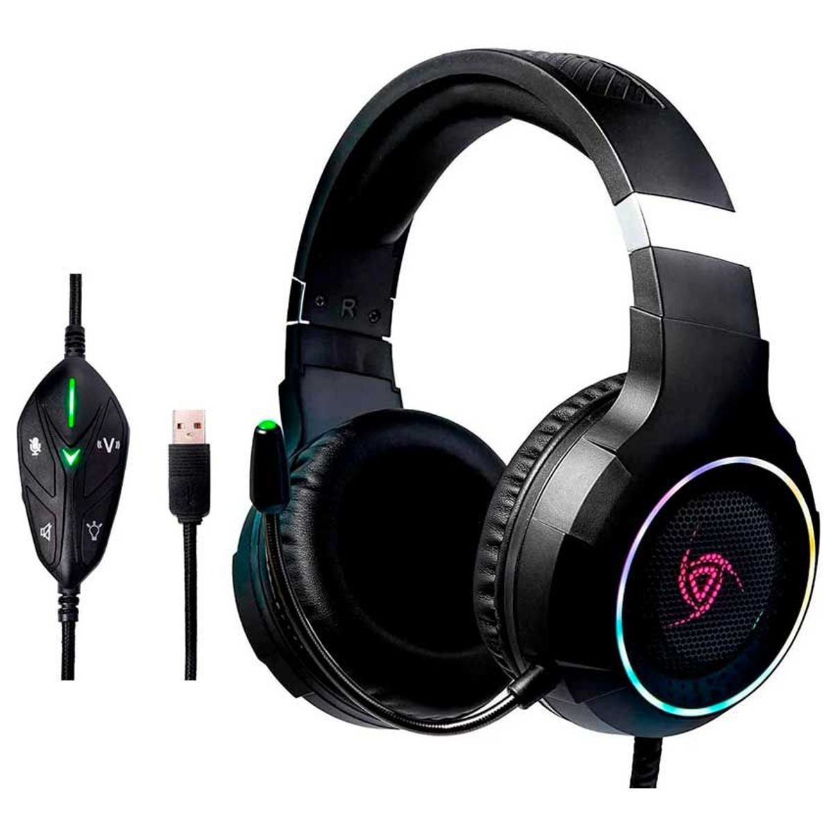 VSG - Audífono Gamer VSG Shake Sonido 7.1 Virtual USB Luz RGB - Negro