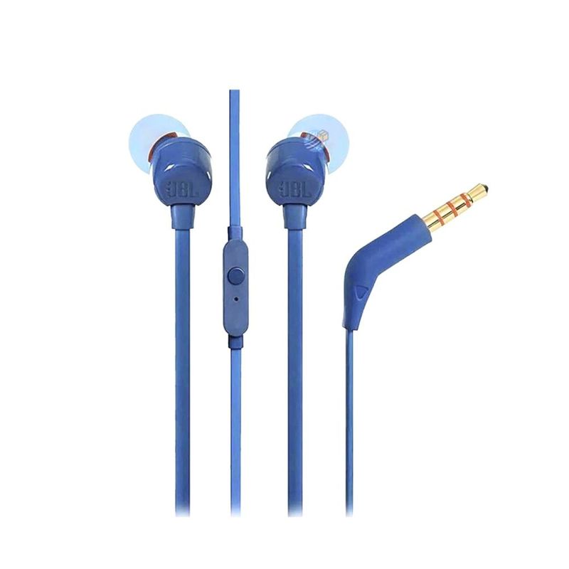 JBL - JBL Tune 110 Audífono Original con Micrófono Pure Bass 3.5 mm - Azul