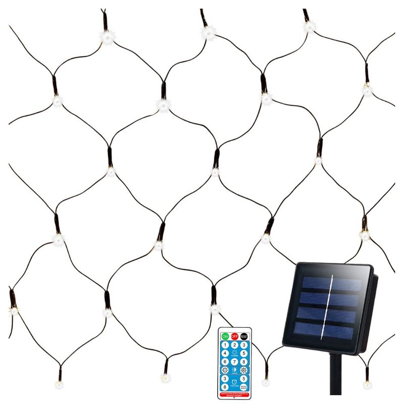 GENERICO - CORTINA TIPO RED LUZ BLANCA NAVIDAD 300 LEDS SOLAR