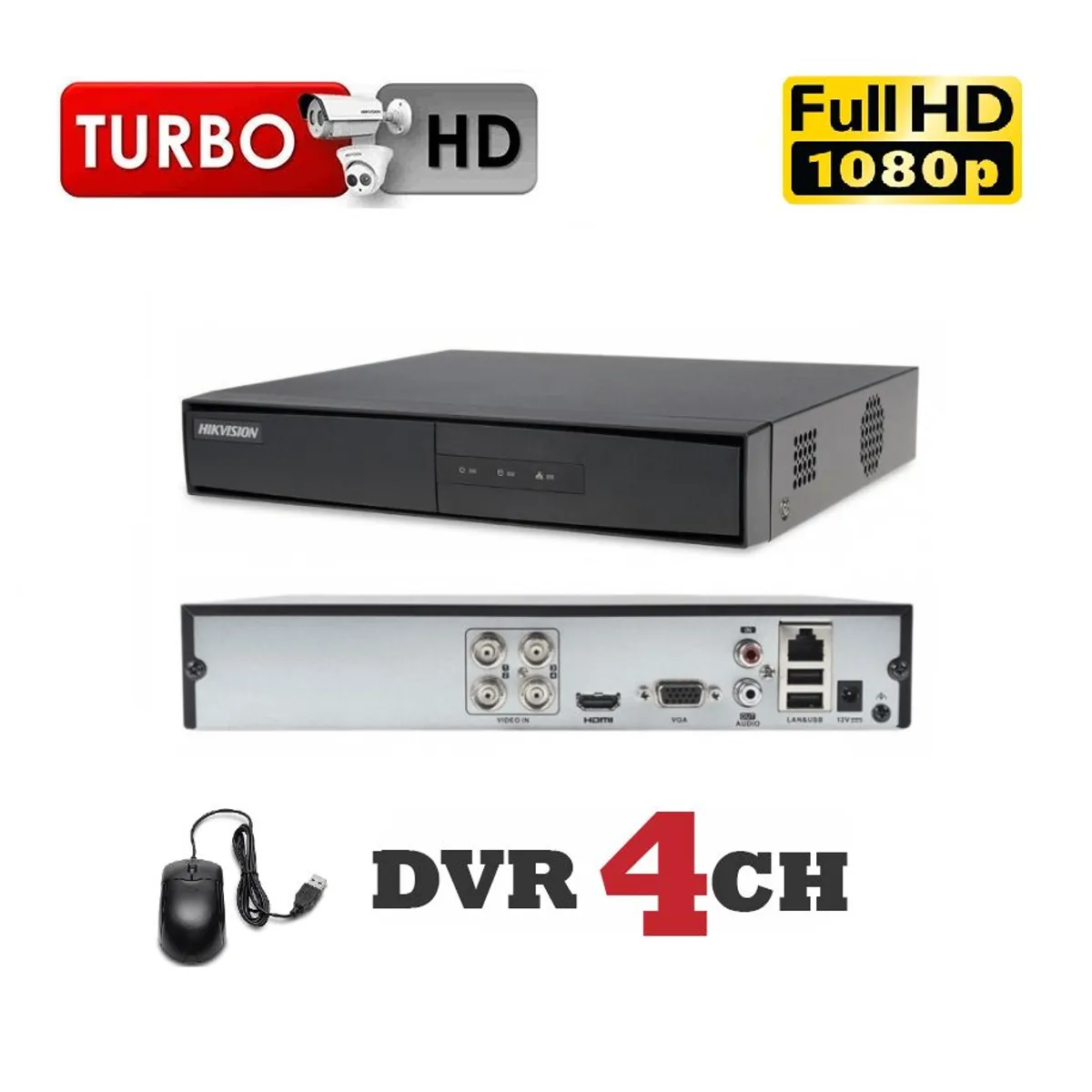 HIKVISION - Grabador DVR 4 canales 720P, 1080p Lite con AUDIO Hikvision