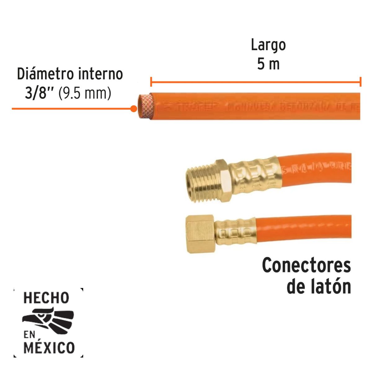 TRUPER - Manguera de aire 5m para compresor Truper