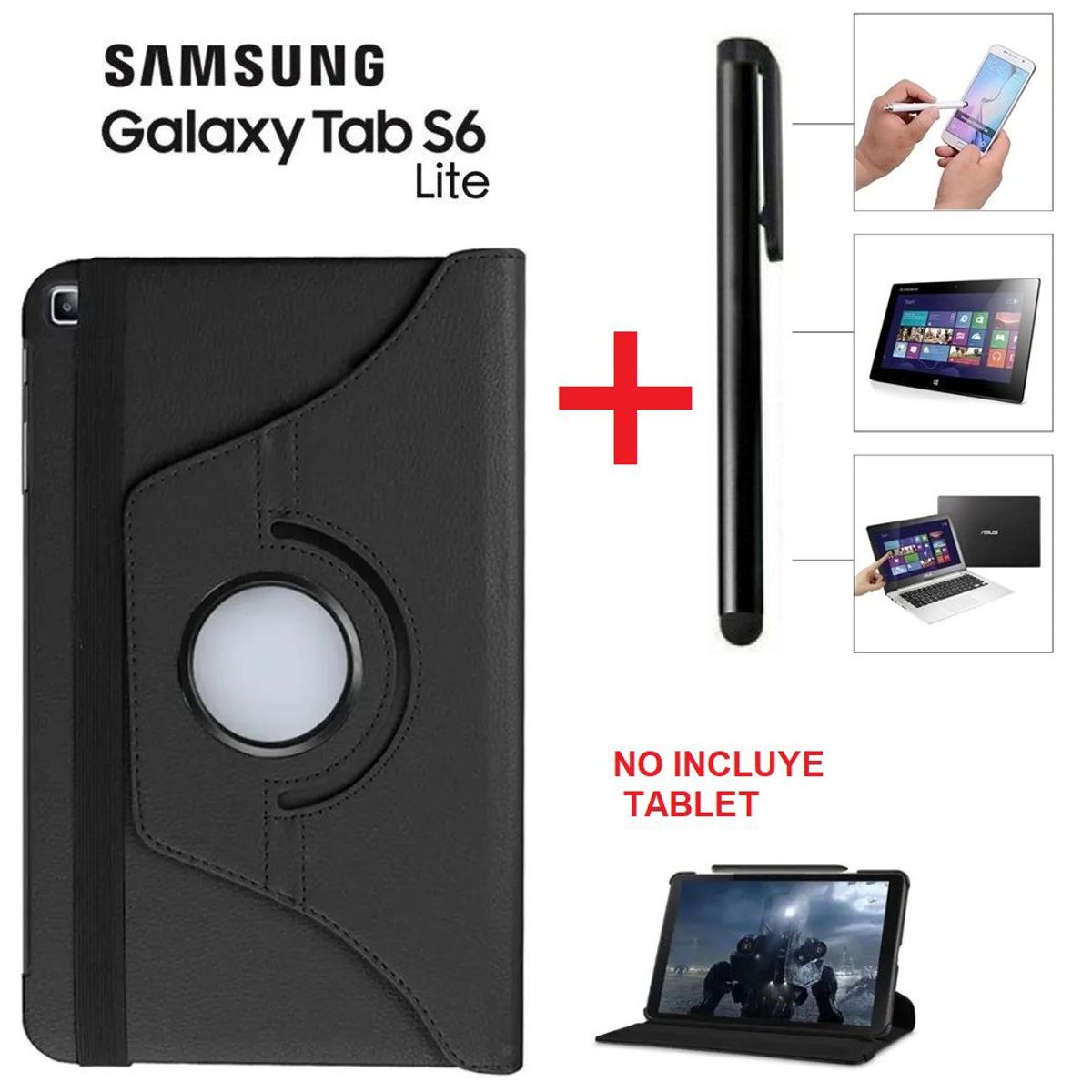 GENERICO - Funda Case con Lapiz Tactil para Samsung Tab S6 Lite SM-P610 Protector