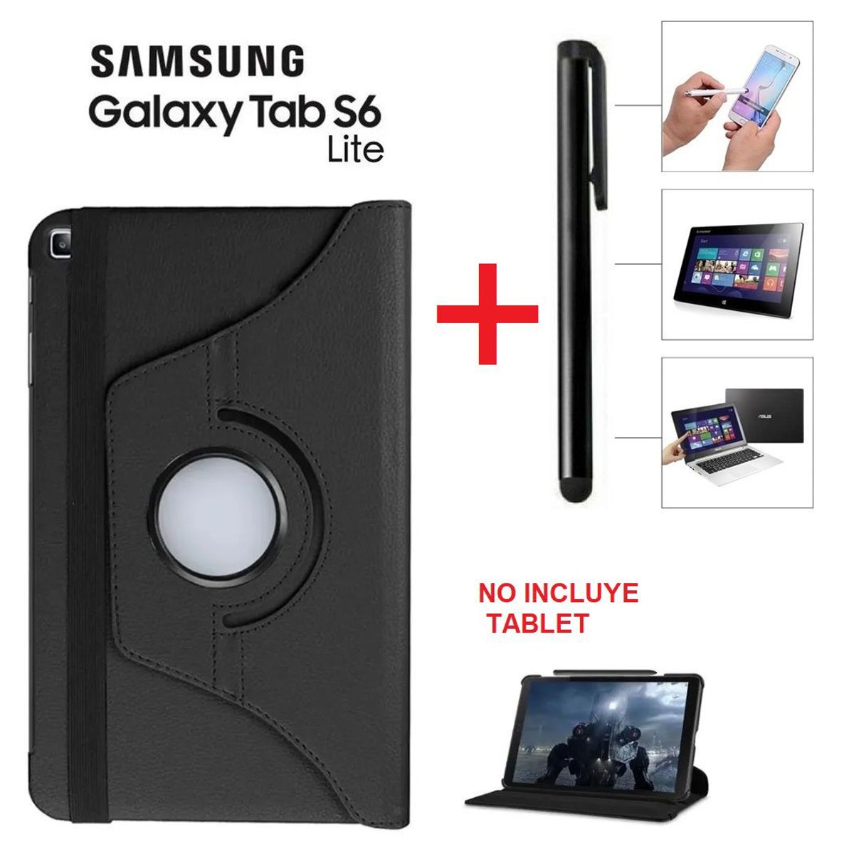 GENERICO - Funda Case con Lapiz Tactil para Samsung Tab S6 Lite SM-P610 Protector