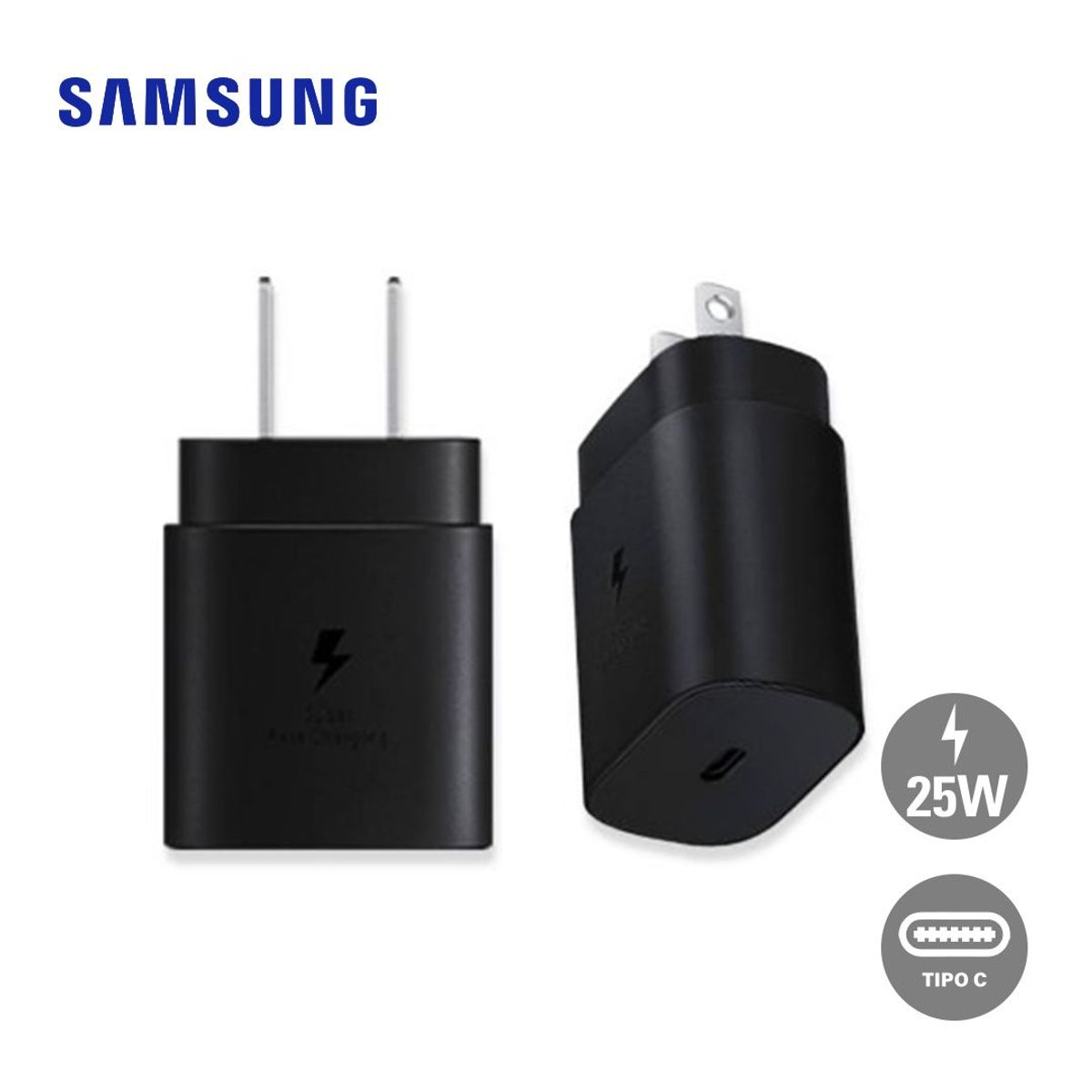 SAMSUNG - Cargador de Pared EP-TA800NBEGMX Tipo C 3Amp Carga S-rapida 25W Negro