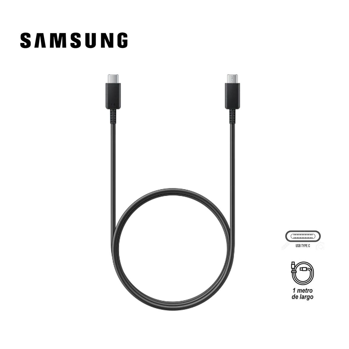 SAMSUNG - Cable De Carga Samsung EP-DN975BBEGWW Usb- C a Usb-C 5a 1m Negro