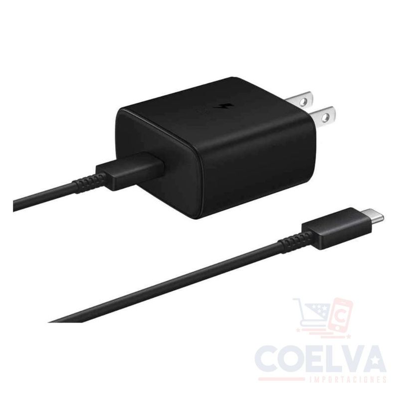 SAMSUNG - Samsung Cargador de Pared de Carga Súper Rápida USB-C de 45 W - Negro