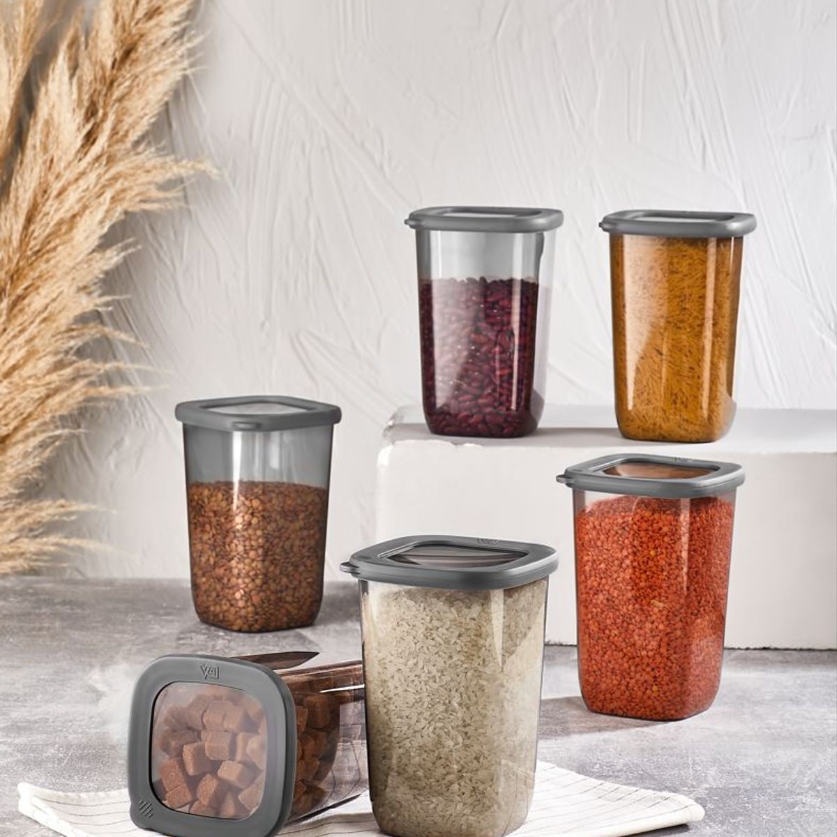 VIP AHMET - Set de Contenedores Gris 6 piezas VipAhmet