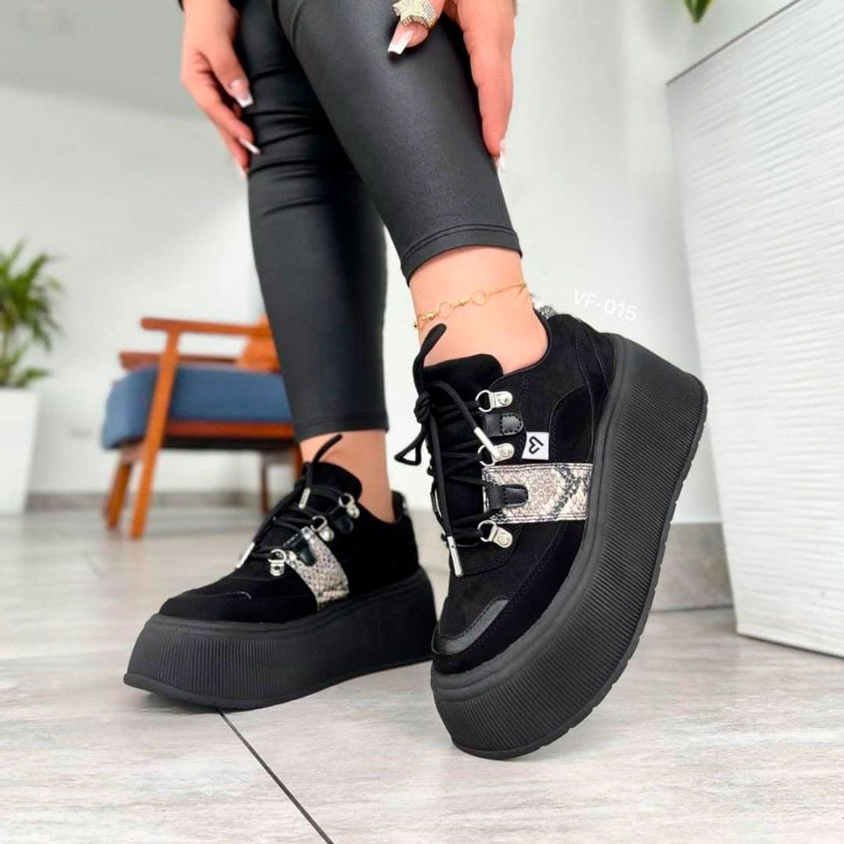 MAGDALENA SHOES - ZAPATILLAS CHUNKY MUJER MELI 834 NEGRO