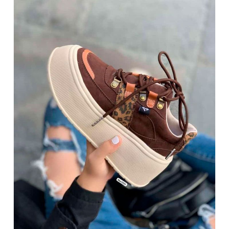 ZAPATILLAS CHUNKY MUJER MELI 834 MARRON MAGDALENA SHOES