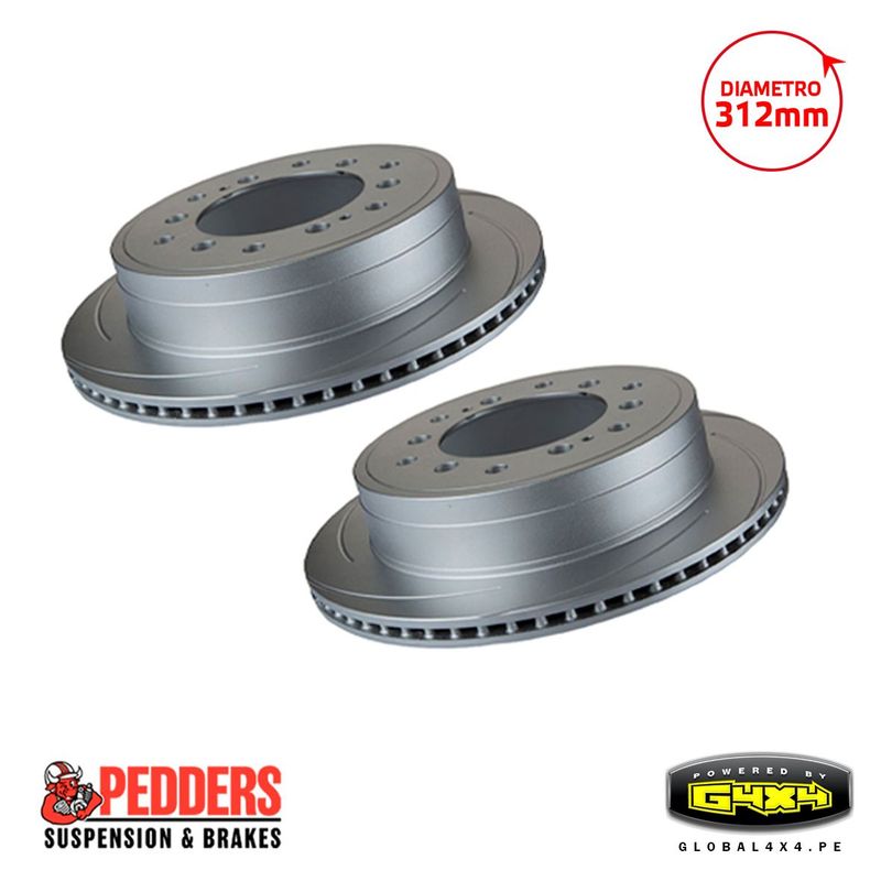 GENERICO - Discos de frenos posterior Pedders para Toyota Fortuner 4Runner Prado FJCruiser